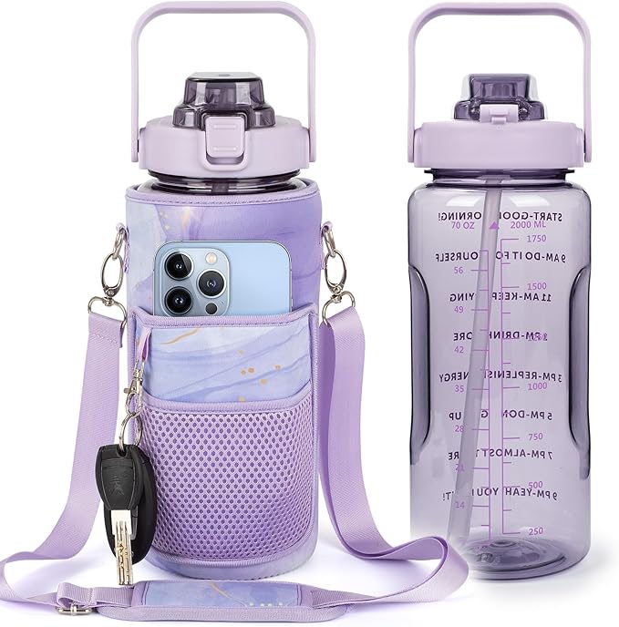 Half Gallon Water Bottle with Sleeve,