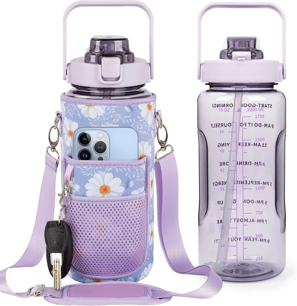 Half Gallon Water Bottle with Sleeve,