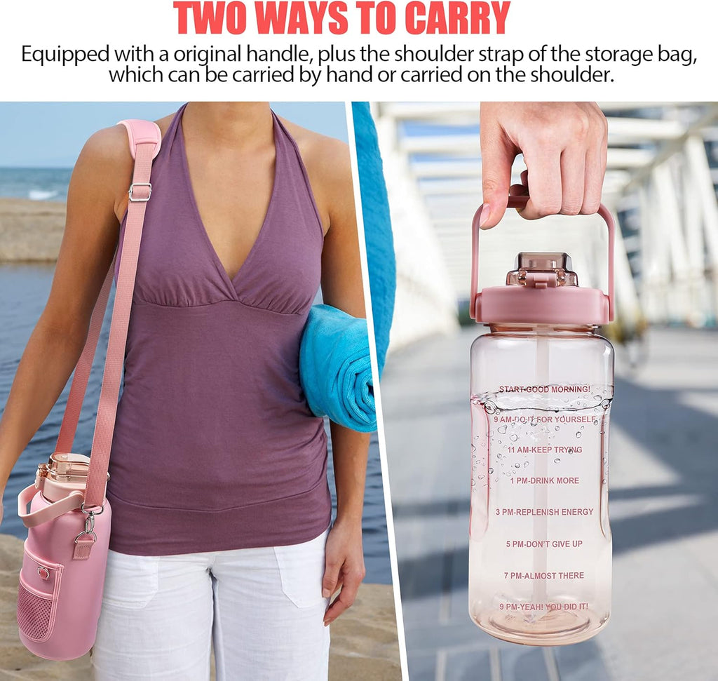 Half Gallon Water Bottle with Sleeve,