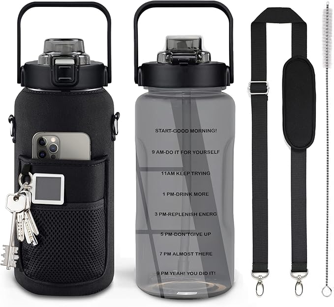 Half Gallon Water Bottle with Sleeve,
