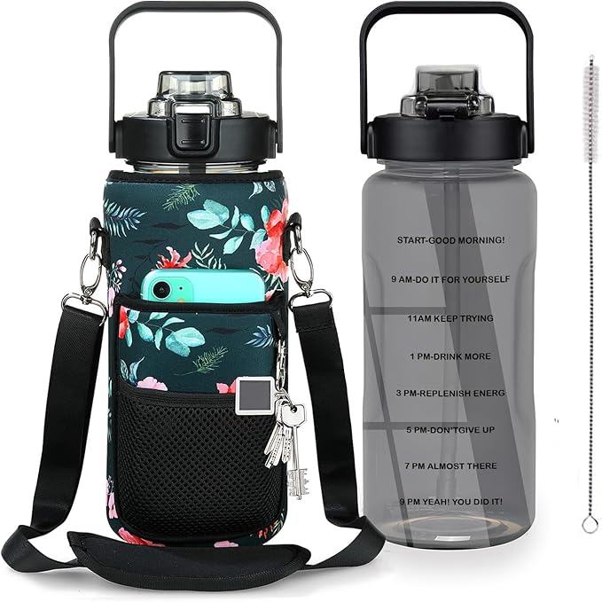 Half Gallon Water Bottle with Sleeve,