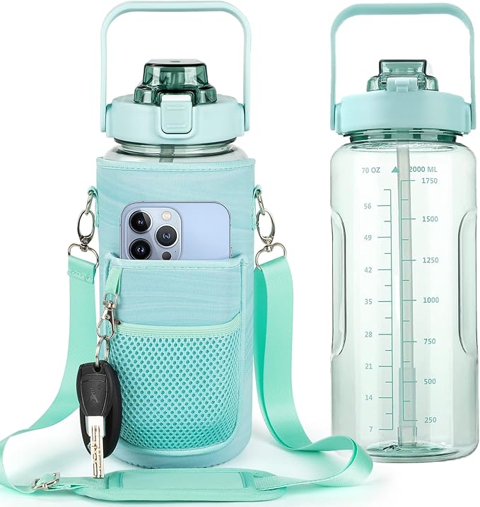 Half Gallon Water Bottle with Sleeve,
