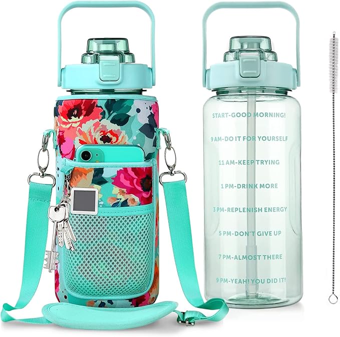 Half Gallon Water Bottle with Sleeve,