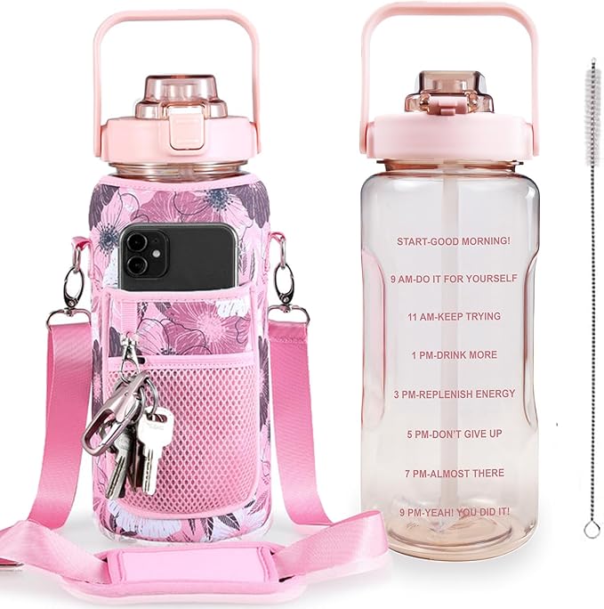 Half Gallon Water Bottle with Sleeve,