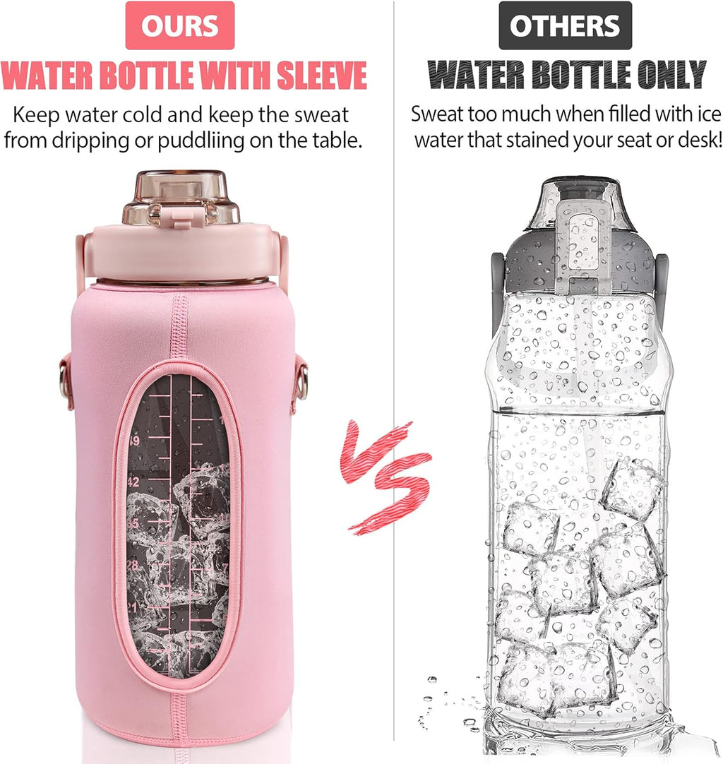 Half Gallon Water Bottle with Sleeve,