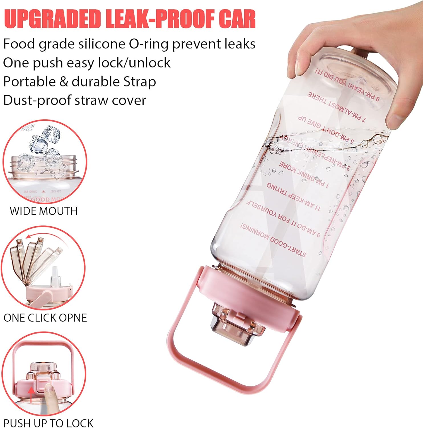 Half Gallon Water Bottle with Sleeve,