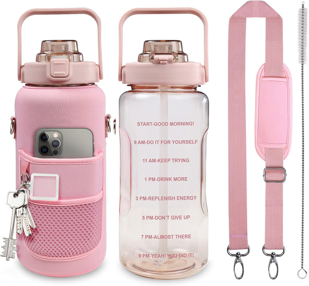 Half Gallon Water Bottle with Sleeve,