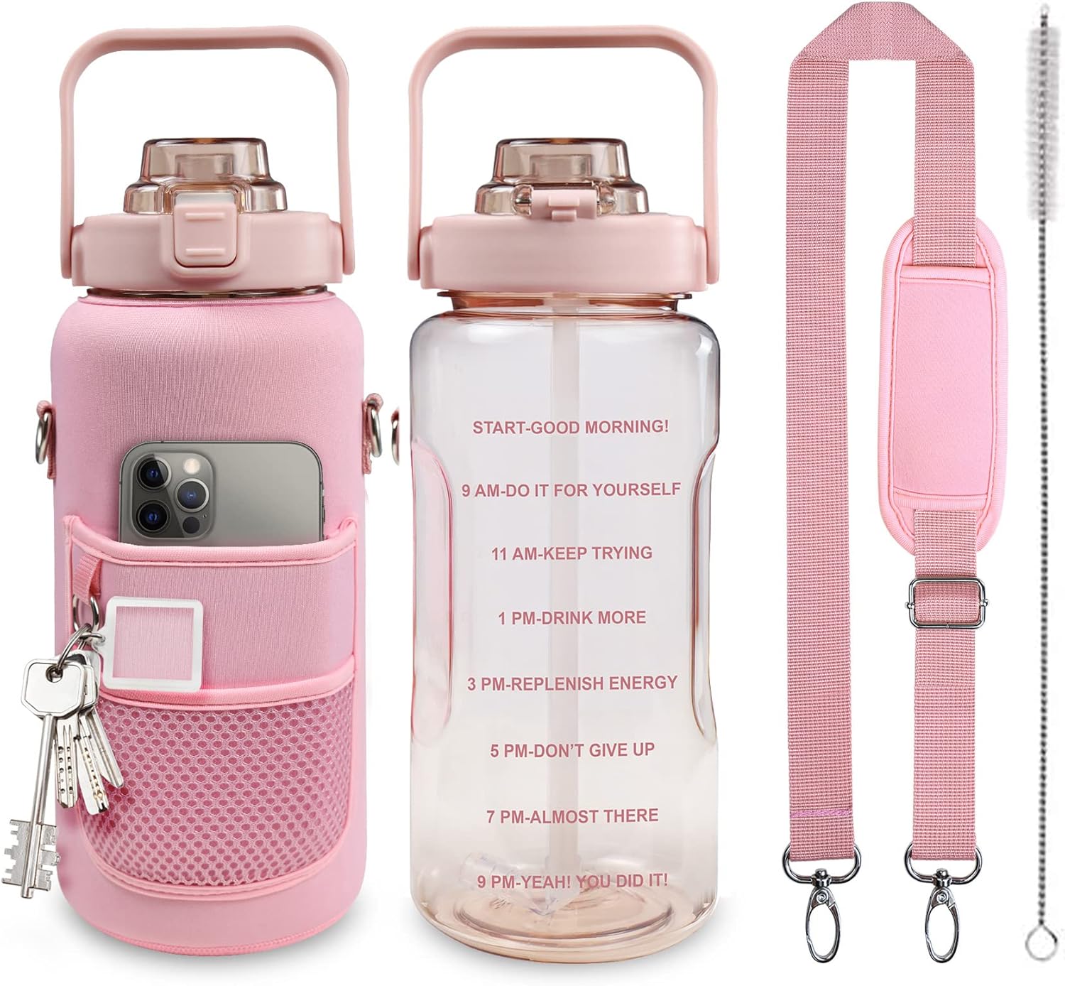 Half Gallon Water Bottle with Sleeve,